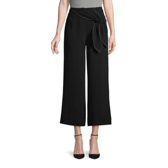 Cinq a Sept Women’s Wide Leg Cropped Trousers in Black Size 6 Business Casual - Picture 1 of 8
